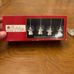 Silver plated  Angel Ornaments set of 3 holiday home accents